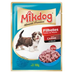 Alimento P/ Cães Mikdog Sachê 100g Adulto Racas Grandes Carne