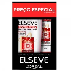 Kit Shampoo + Condicionador Elseve Un Sh 375ml Cond 170ml Repar Total