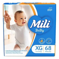 Fralda Descartável Mili Giga Xg- Com 68 Unid