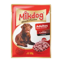 Alimento P/ Cães Mikdog Sachê 100g Adulto Racas Pequenas Carne