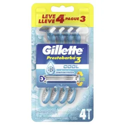 Aparelho De Barbear Gillette Lv4 Pg3 C/ 3 Laminas Ice
